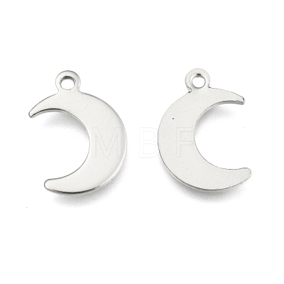 Crescent Moon Stainless Steel Charms Pendants X-STAS-Q168-06-1