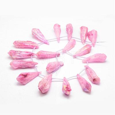 Electroplated Natural Quartz Crystal Beads Strands G-G890-A-06-1