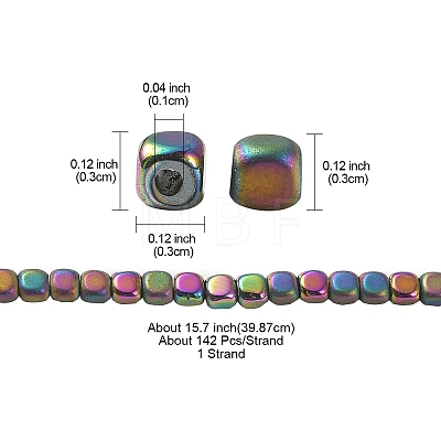 PVD Vacuum Plating Electroplate Non-magnetic Synthetic Hematite Beads Strands G-YW0001-48C-1