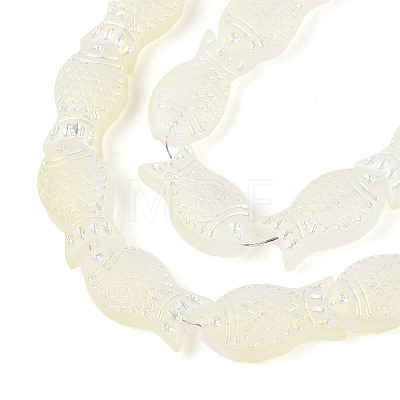 Frosted Glass Beads Strands GLAA-T023-40C-08-1