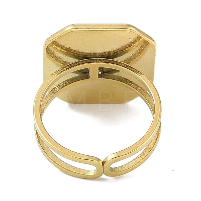 Ion Plating(IP) 304 Stainless Steel Enamel Octagon Cuff Finger Rings RJEW-L107-069G-02-1