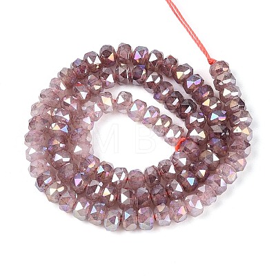 Anti-Tarnish Electroplate Glass Imitation Jade Beads Strands EGLA-T029-6mm-13E-1