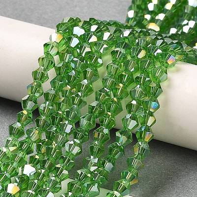 Transparent Electroplate Glass Beads Strands GLAA-F029-3mm-A03-1