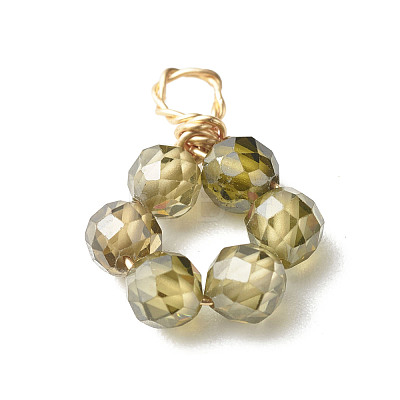 Cubic Zirconia Beads Pendant PALLOY-JF00906-1