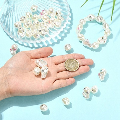 20Pcs 4 Styles Baroque Style ABS Plastic Imitation Pearl Beads SACR-YW0002-16-1