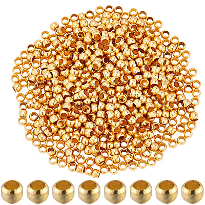 2000Pcs Brass Crimp Beads KK-SP0002-62G-1