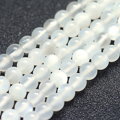 Natural White Moonstone Beads Strands G-P342-02A-4mm-A-1