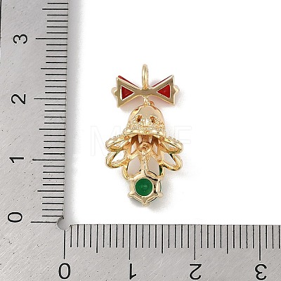 Christmas Theme Brass Micro Pave Cubic Zirconia Pendants KK-Z065-03G-1