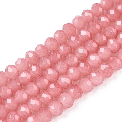 Baking Painted Imitation Jade Glass Bead Strands X-DGLA-A034-J4MM-A31-1