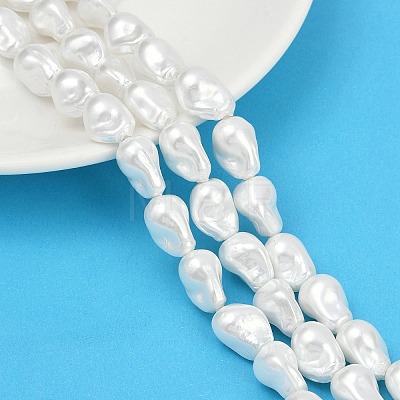 Electroplate Porcelain Imitation Pearl Beads Strands BSHE-Z009-03A-1