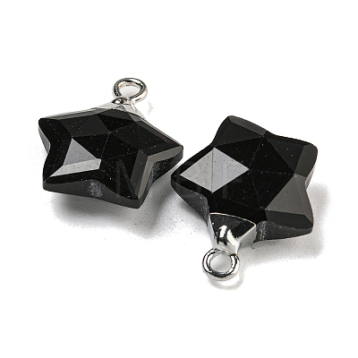 Natural Obsidian Pendants G-P540-01P-11-1