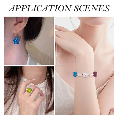 10Pcs Transparent Handmade Bumpy Lampwork Beads LAMP-TADJ0001-48F-1