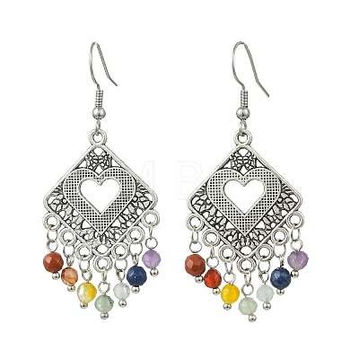 Gemstone Tassel Chandelier Earrings EJEW-JE07176-1