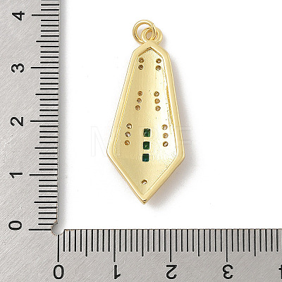 Brass Micro Pave Cubic Zirconia Pendants KK-U047-07G-01-1