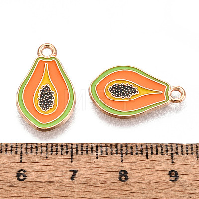 Fruit Alloy Enamel Pendants ENAM-T022-32C-1