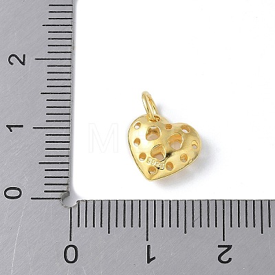 925 Sterling Silver 3D Hollow Heart Charms STER-M099-01G-1