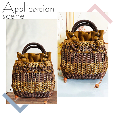 DIY Women's Plastic Rattan Woven Handbag Set DIY-WH0033-25-1