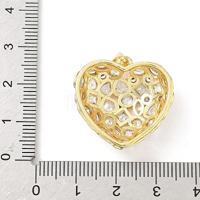 Brass Micro Pave Clear Cubic Zirconia Pendants KK-B141-03G-03-1
