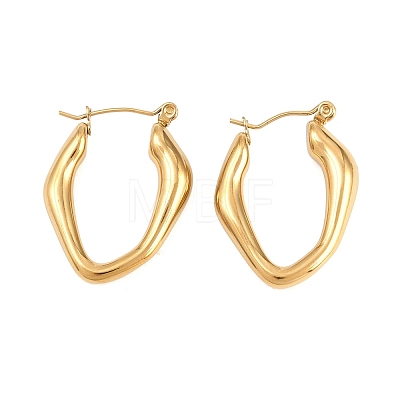 Hollow Nuggets 304 Stainless Steel Hoop Earrings EJEW-P345-05G-1