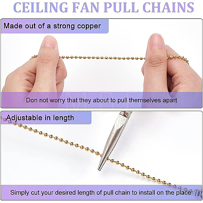 2Pcs Alloy Rhinestone Ceiling Fan Pull Chain Extenders AJEW-BC0003-49-1