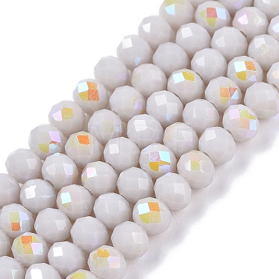 Electroplate Opaque Solid Color Glass Beads Strands EGLA-A044-P4mm-L19-1