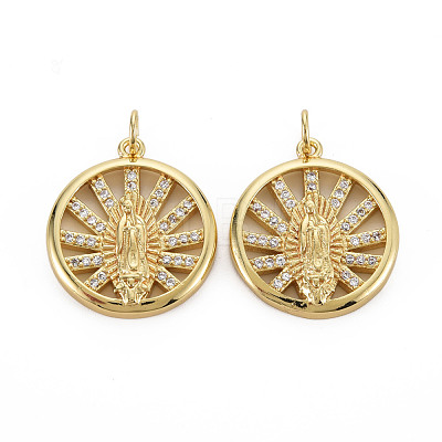 Brass Micro Pave Cubic Zirconia Pendants KK-Q252-057-NF-1