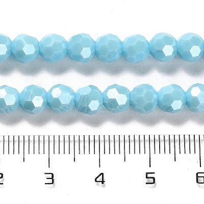 Electroplate Opaque Glass Beads Strands X-EGLA-A035-P6mm-A08-1