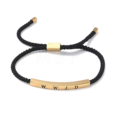 Word WWJD Polyester Cord Slider Bracelets BJEW-P384-01G-1