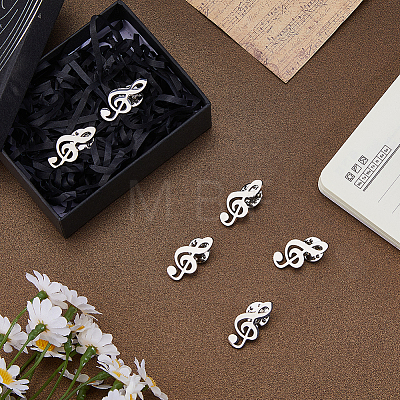 6Pcs Musical Note 304 Stainless Steel Lapel Pin Backs for Backpack Clothes JEWB-FH0003-12P-1