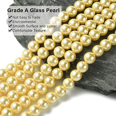 Eco-Friendly Dyed  Glass Pearl Round Beads Strands HY-A002-8mm-RB071-1