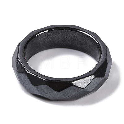 Magnetic Synthetic Hematite Finger Ring for Men Women RJEW-A047-01C-1