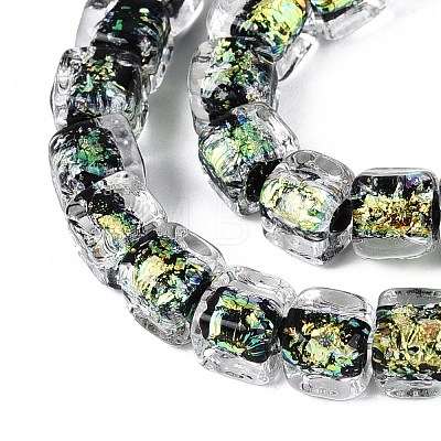 Handmade Foil Glass Beads Strands FOIL-Q002-04A-1