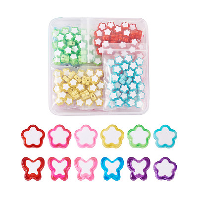 480Pcs 12 Style Transparent Acrylic Beads TACR-BT0001-04-1