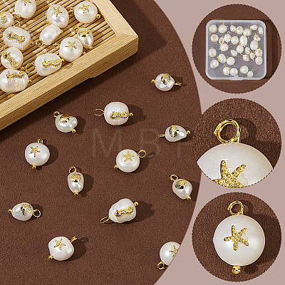 30Pcs 3 Styles Natural Pearl Pendants FIND-AR0005-32-1