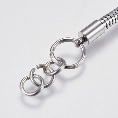 304 Stainless Steel Round Snake Chain Bracelet Making X-STAS-F139-056P-F-1