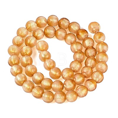 Handmade Lampwork with Gold Powder Beads Strands LAMP-N037-06A-06-1