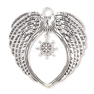 5Pcs 5 Styles Tibetan Style Alloy Big Pendants HJEW-JM02331-1