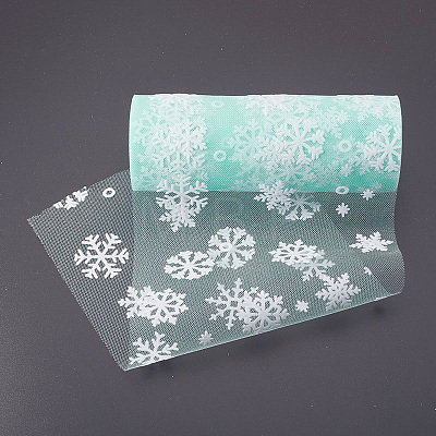 Snowflake Deco Mesh Ribbons OCOR-P010-G11-1