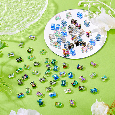 80Pcs 8 Colors Electroplate Glass Beads FIND-TA0010-08-1