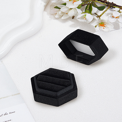 1Pc Polyester Velveteen Ring Storage Boxes CON-LP0001-90-1