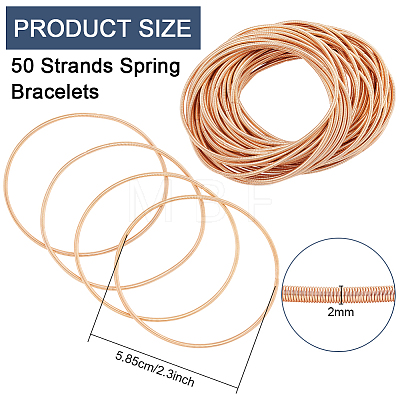 50 Strands Spring Bracelets TWIR-BC0001-53-1