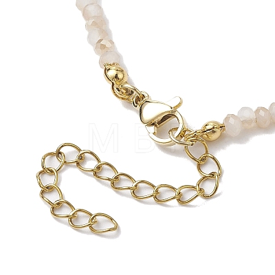 Glass Beads with Shell Heart  Necklaces NJEW-JN04681-03-1