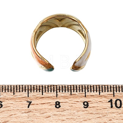 304 Stainless Steel Enamel Wide Cuff Open Rings for Women SA-K003-03B-G-1