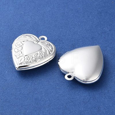 Rack Plating Brass Locket Pendants KK-F090-03S-1