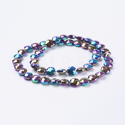 Electroplate Glass Beads Strands X-EGLA-E036-FP02-1