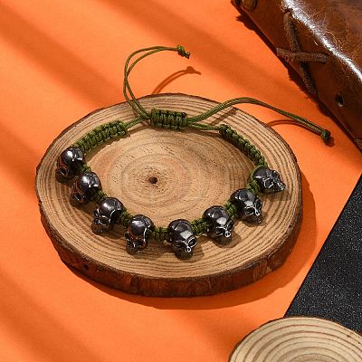 Adjustable Alloy Braided Beads Bracelets BJEW-JB10916-1