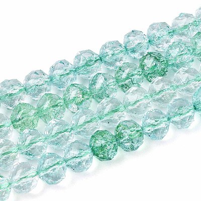Crackle Transparent Glass Beads Strands GLAA-N063-8mm-03-1