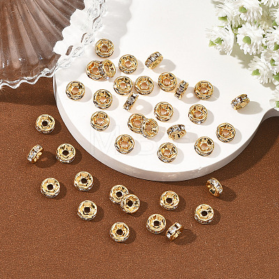 SHEGRACE Brass Micro Pave Clear Cubic Zirconia Spacer Beads XGRQ1U087-362G-1