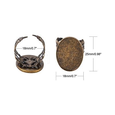 Cuff Brass Filigree Ring Components KK-A009-AB-1