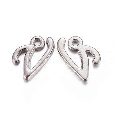 Platinum Plated Alloy Letter Pendants LS-PALLOY-J718-01P-V-1